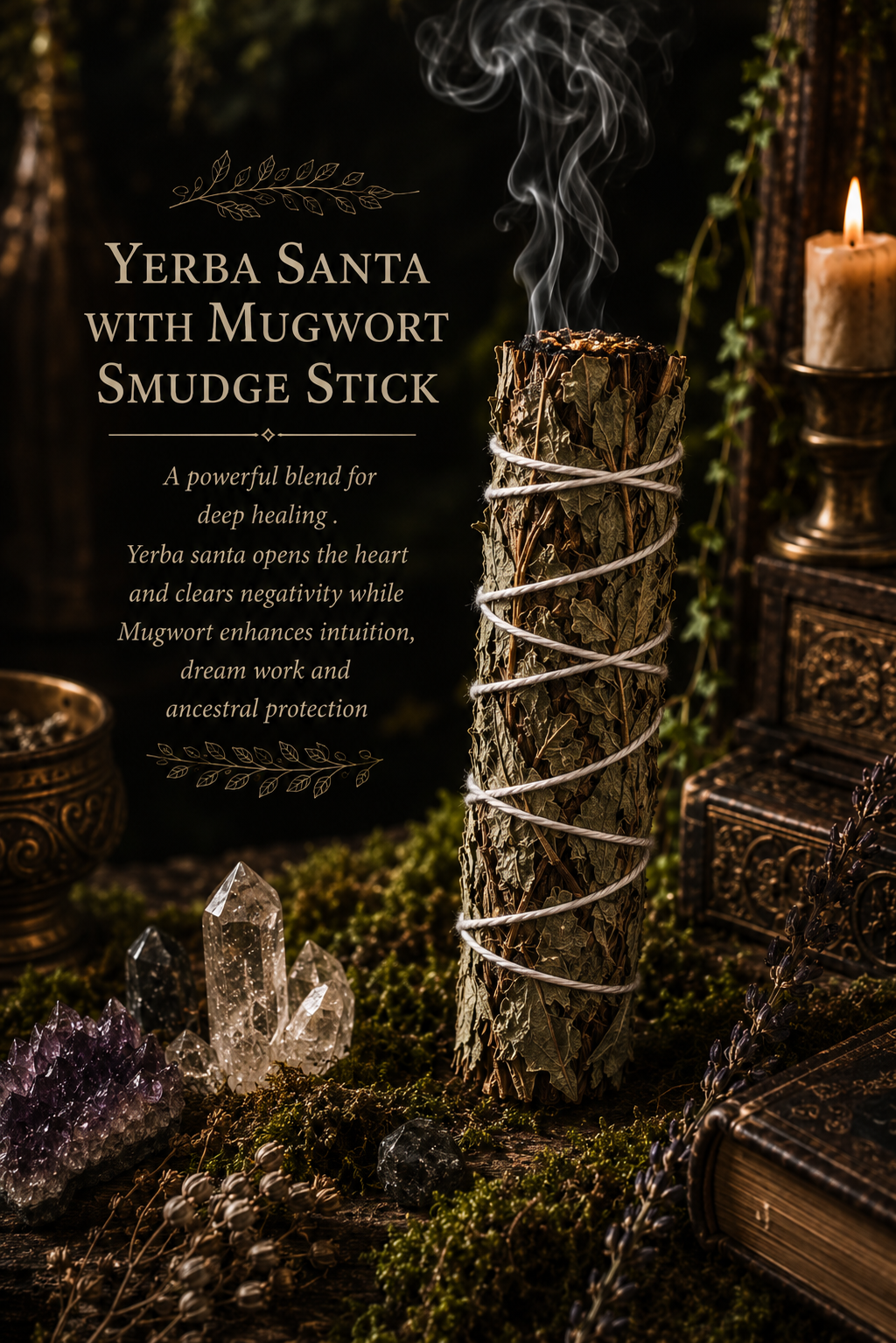 Yerba Santa with Mugwort Smudge Stick